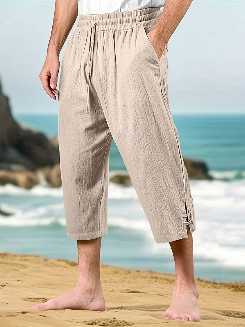 Eksteen - Casual Linen Pants With Multi-Pocket