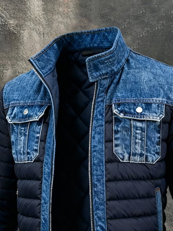 Upamecano - Vintage Denim Patchwork Outdoor Jacket