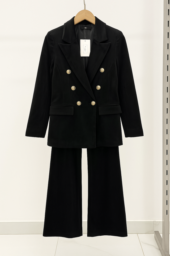 Dimitra - Velvet Double Breasted Blazer Set