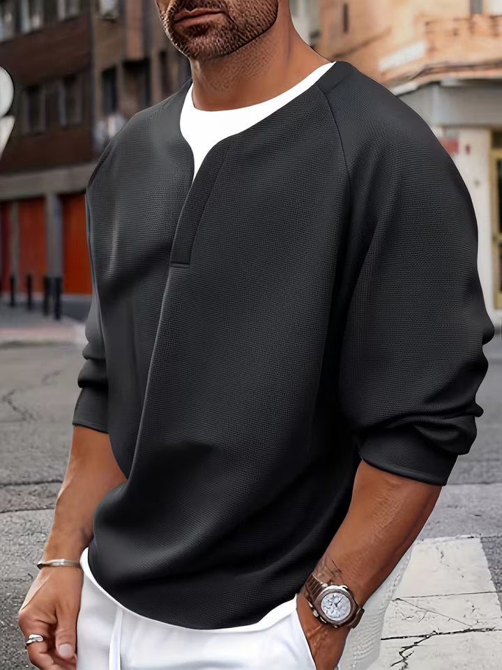Stjepan - Long Sleeve Top With White Fabric Collar