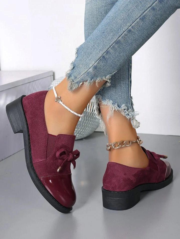 Azahra - Elegant Slip-On Loafers With Bow