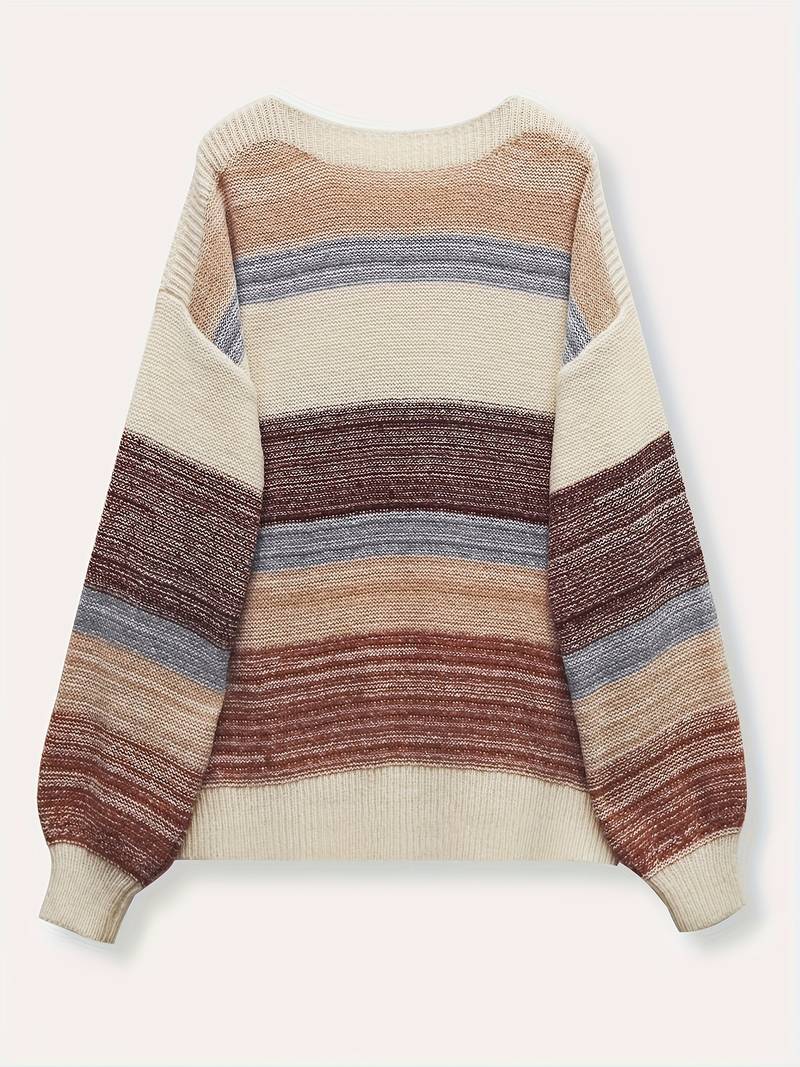 Avihod - Elegant Round Neck Sweater With Loose Fit