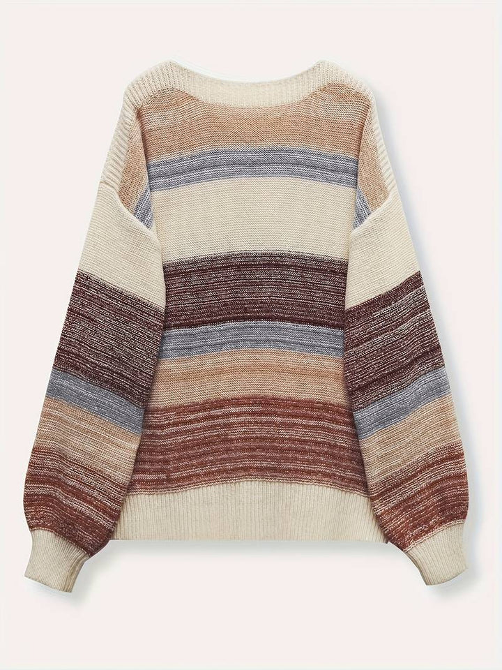 Avihod - Elegant Round Neck Sweater With Loose Fit