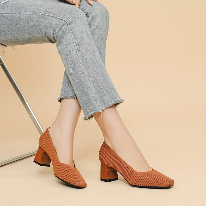 Joleen - Stylish Chunky Heel Pumps