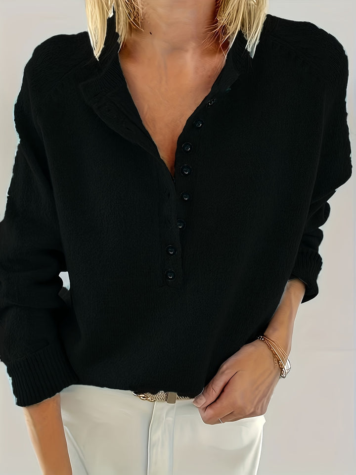Yelena - Long Sleeve Button-Up Sweater