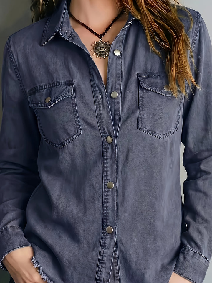 Blazka - Stylish Button Front Shirt With Pocket