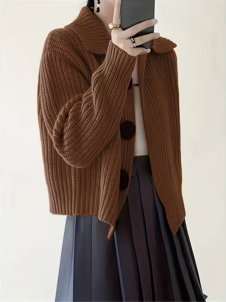 Agnetha - Knitted Sweater With Large Buttons