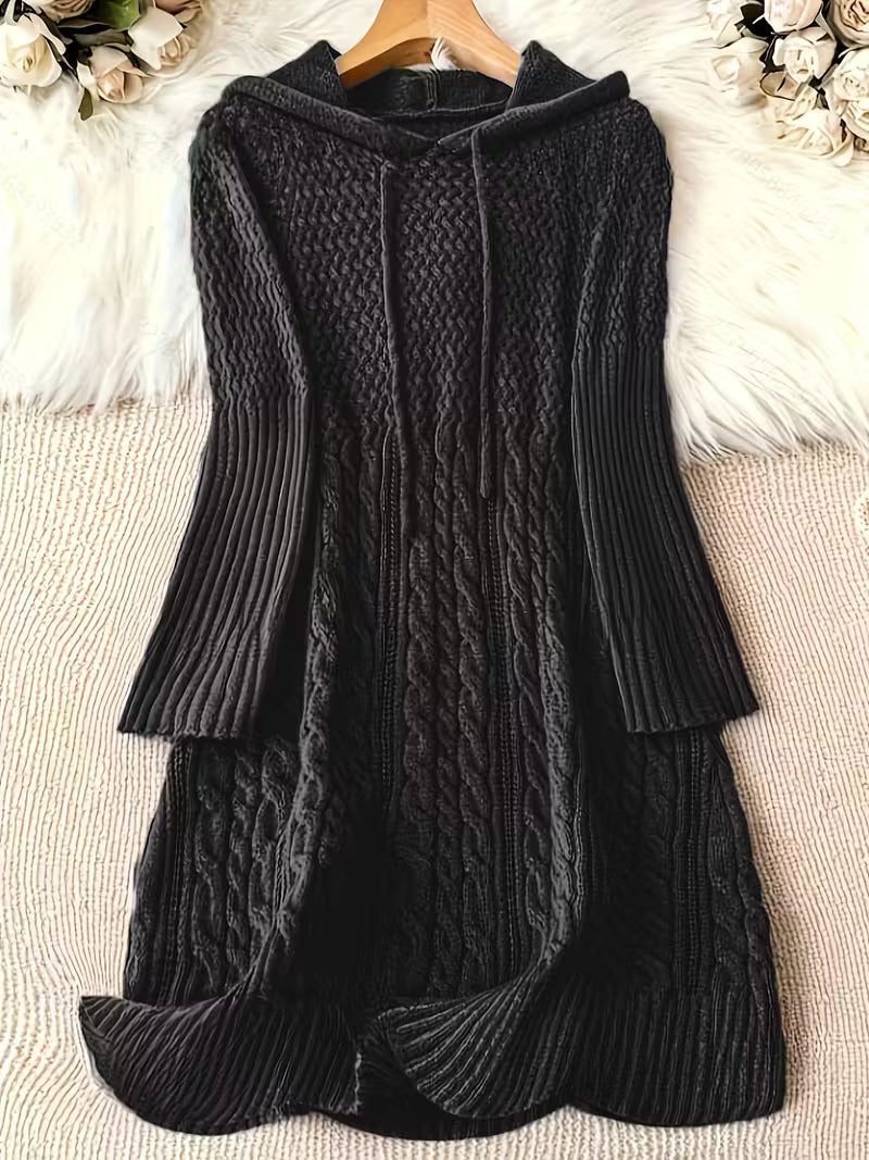 Jakynta - Casual Hooded Sweater Dress