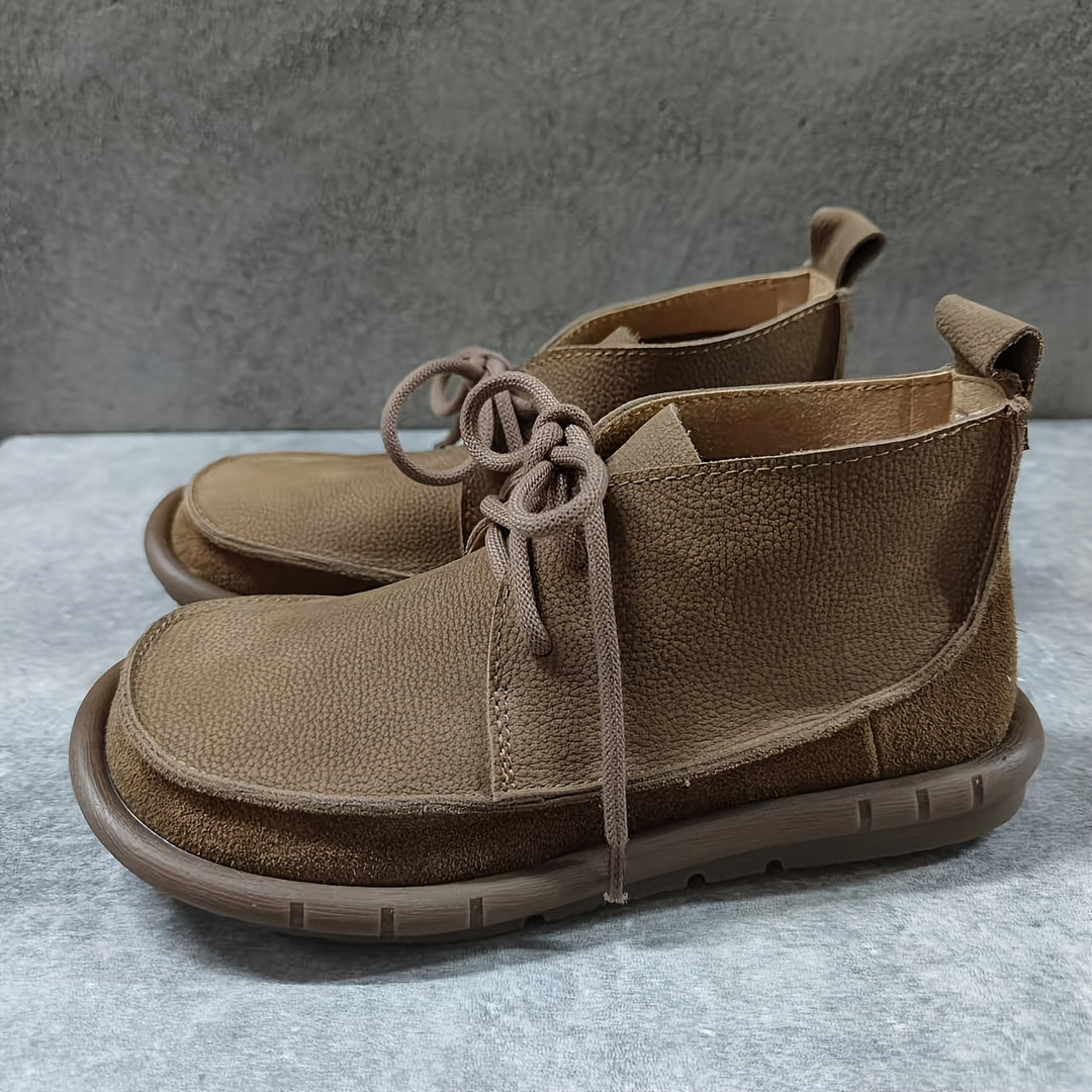 Lirinda - Leather Ankle Boots With Lace Up