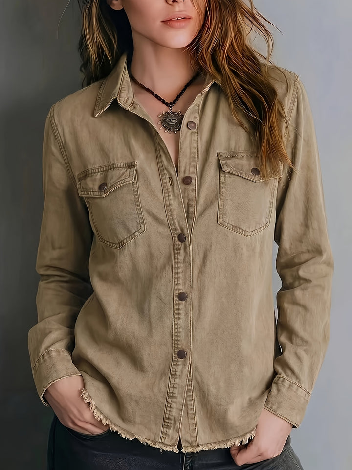 Blazka - Stylish Button Front Shirt With Pocket