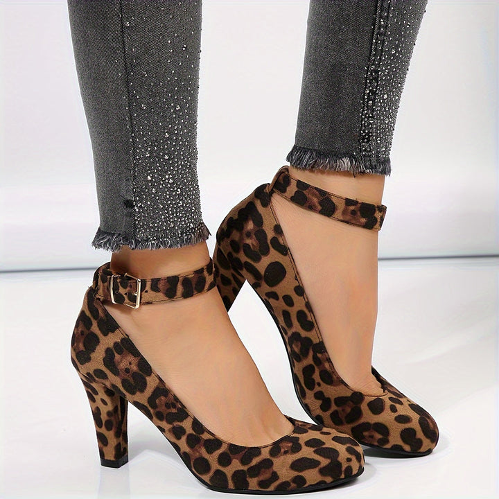 Loreena - Ankle Strap And Block Heel Pumps