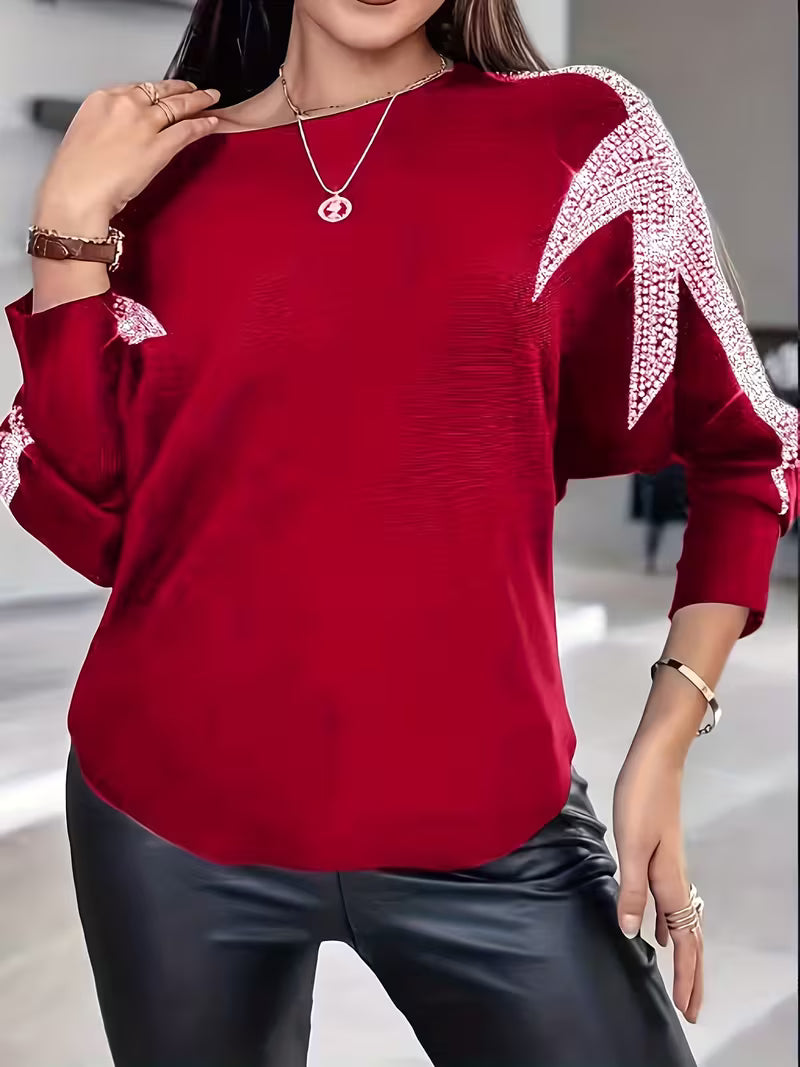 Bernardino - Elegant Long Sleeve Sweater With Star Print