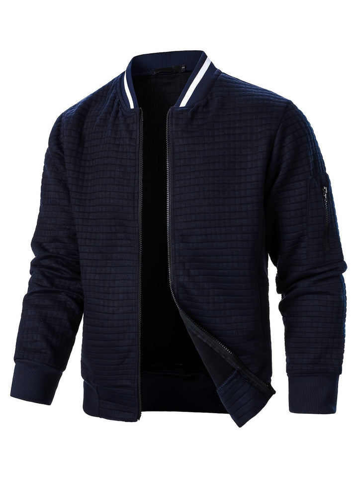 Sevemir - Zipper Stand-Up Collar Cardigan Jacket