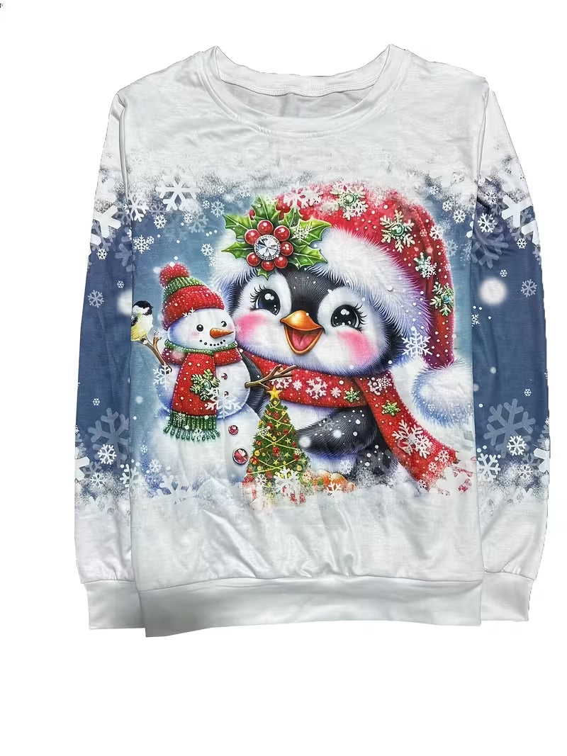 Roweyura - Cross-Border Printed Christmas Sweatshirt