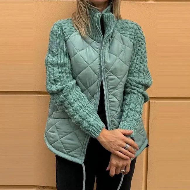 Karoliina - Knitted Patchwork Down Jacket
