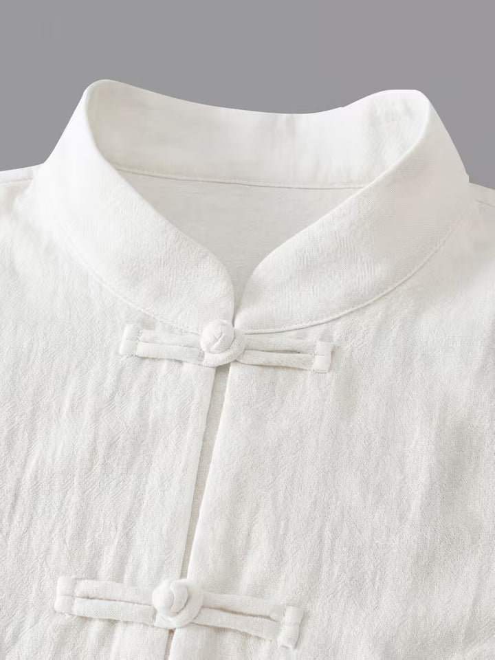 Lamima - Sleeveless Top With Tie-front Buttons