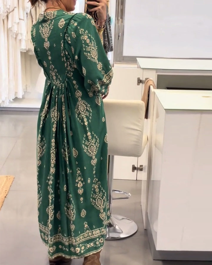 Zoraolisa - Casual Printed Dress With Pockets