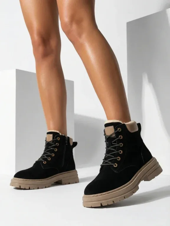 Frejolene - Ankle Boots with Laces and Chunky Soles