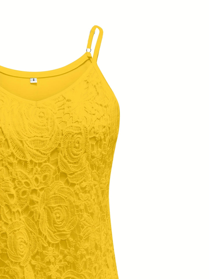 Juna - Elegant Sleeveless Lace Top With V Neck