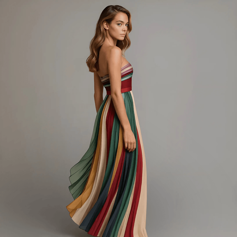 Nilianza - Sleeveless Colorful Maxi Dress