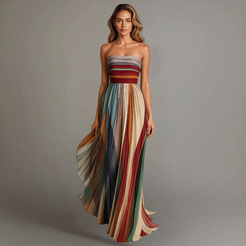 Nilianza - Sleeveless Colorful Maxi Dress