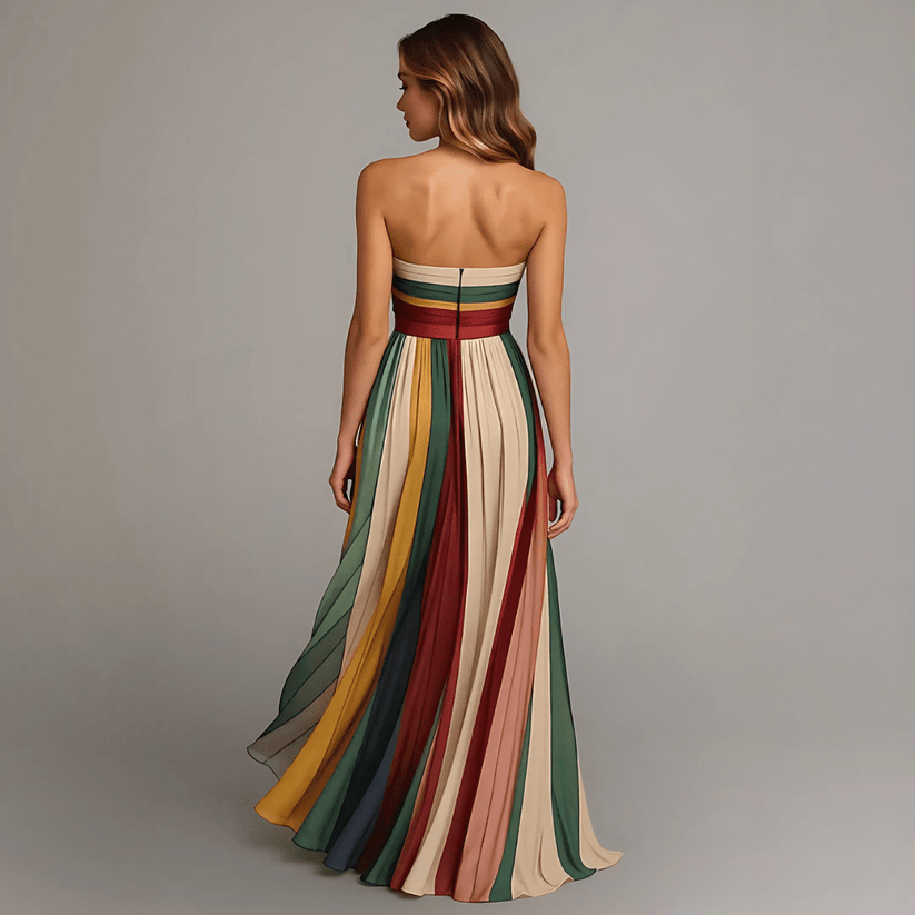 Nilianza - Sleeveless Colorful Maxi Dress