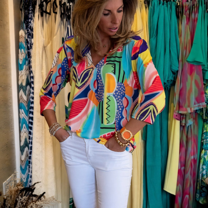 Marlain - Elegant V-Neck Blouse