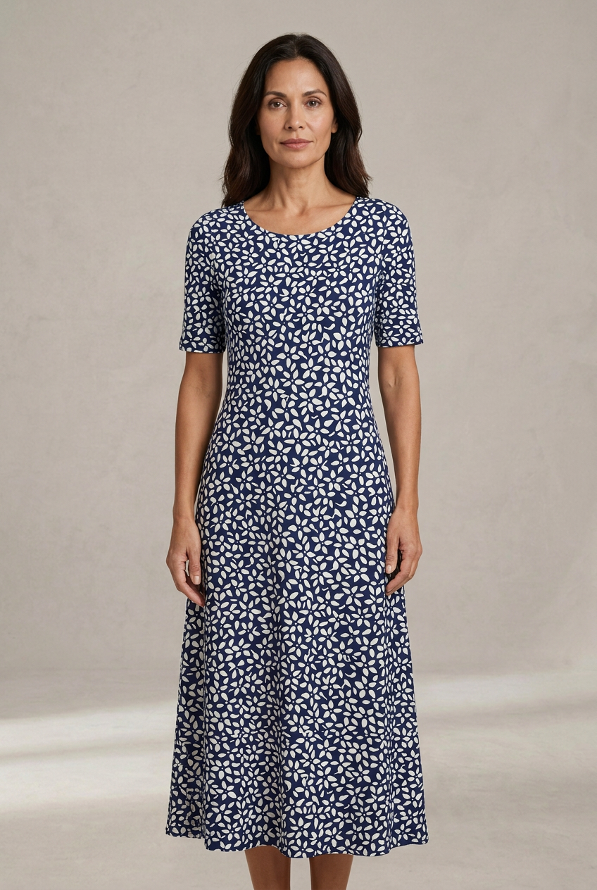 Kwanza - Flowy Midi Dress With Floral Print