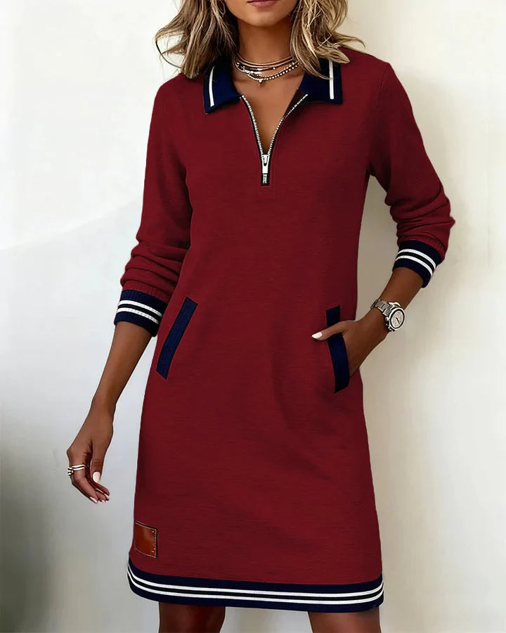 Toruviel - Chic Long Sleeve Cotton Dress