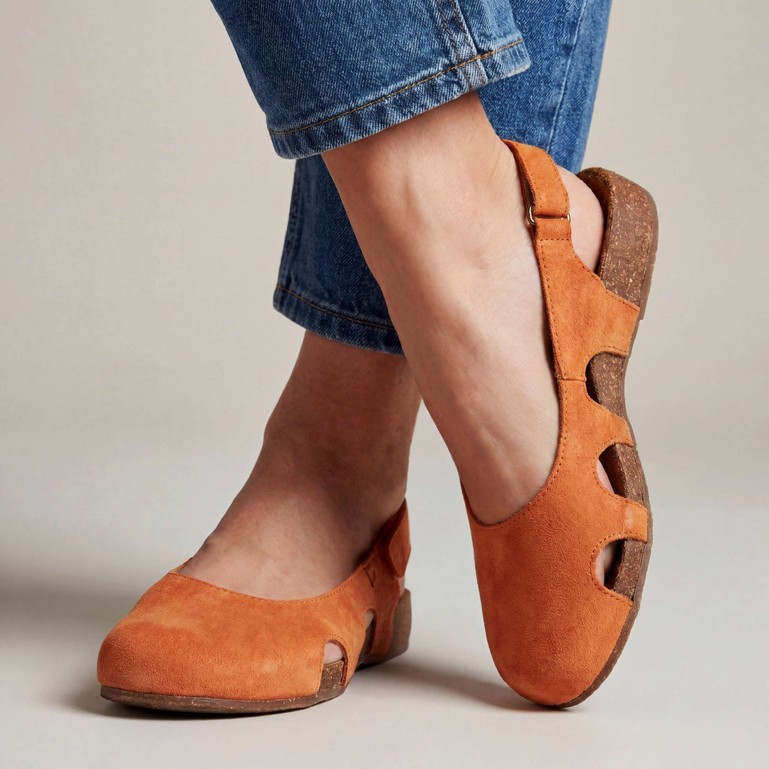 Nathilie - Closed Toe Slingback Shoes with Cutouts
