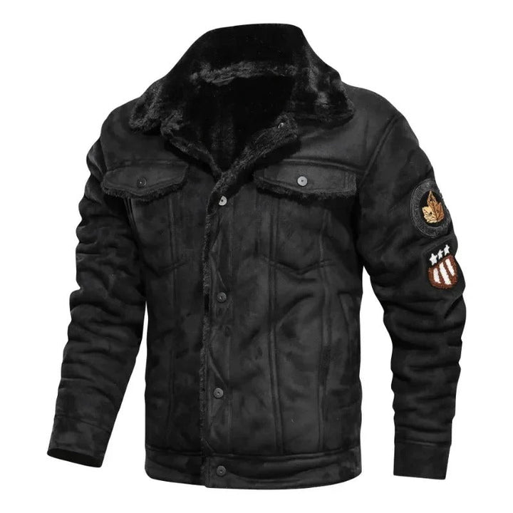 Danniel - Elegant Warm Leather Jacket with Fleece Lining