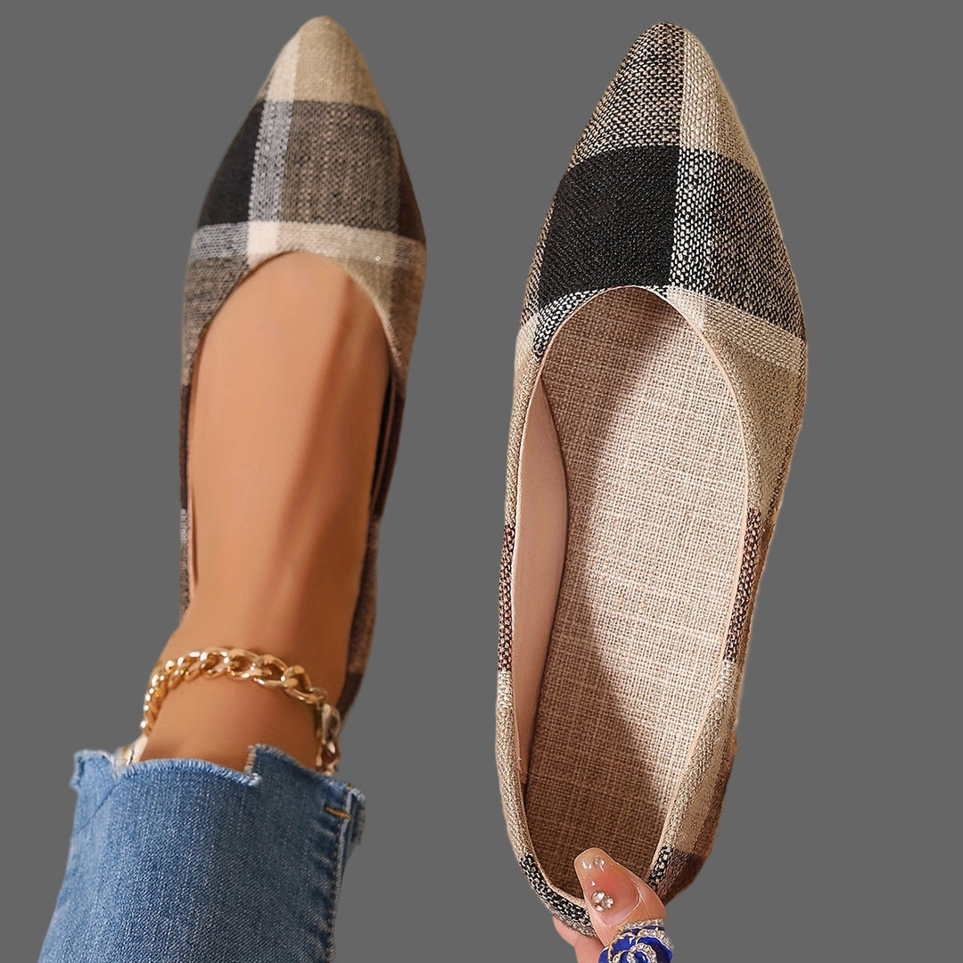 Atiya - Plaid Pointed Toe Flats