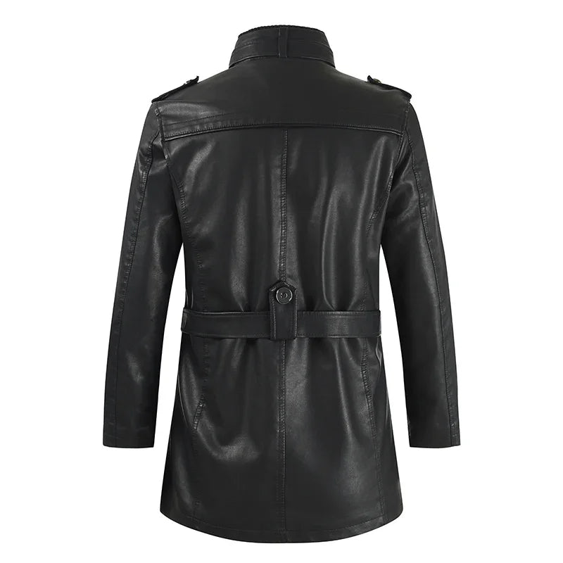 Zacharias - Elegant Long Leather Biker Jacket
