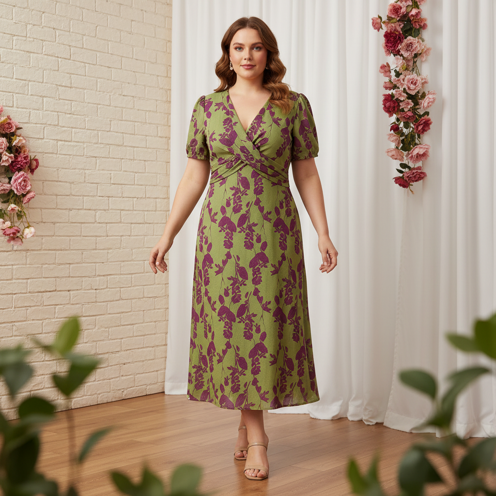 Lonica - Elegant V-Neck Dress