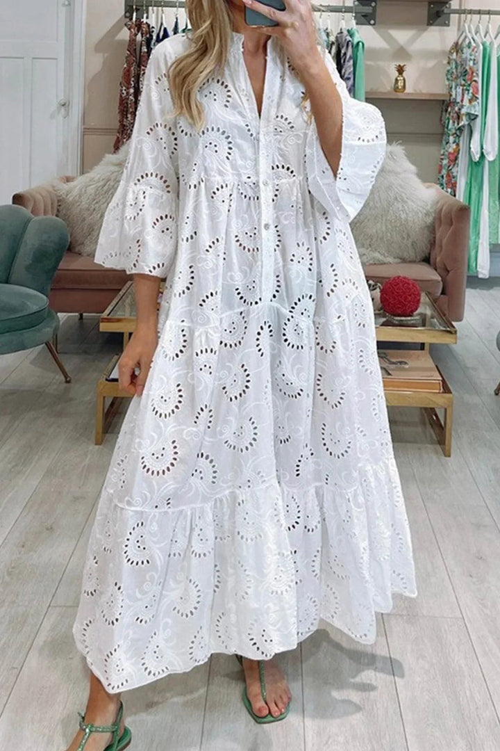Gilma - Stylish Long Dress With V-Neck