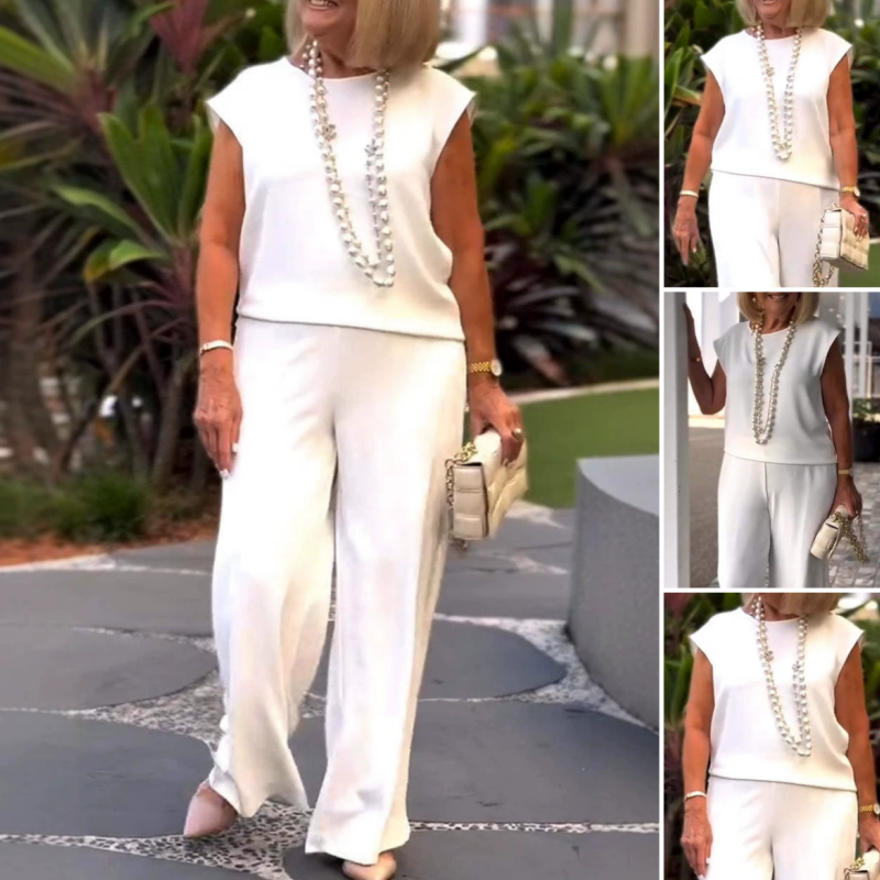 Danelia - Cotton Linen Sleeveless Top And Pants