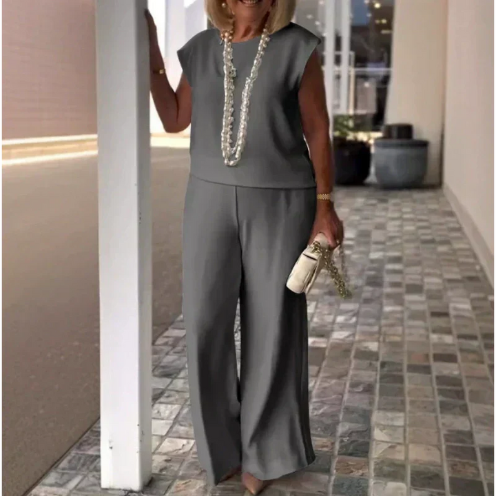 Danelia - Cotton Linen Sleeveless Top And Pants