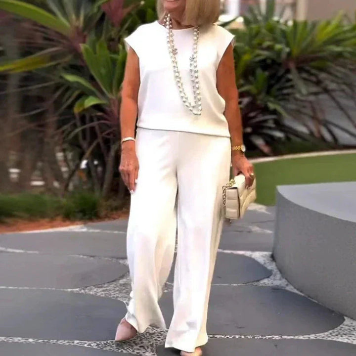 Danelia - Cotton Linen Sleeveless Top And Pants