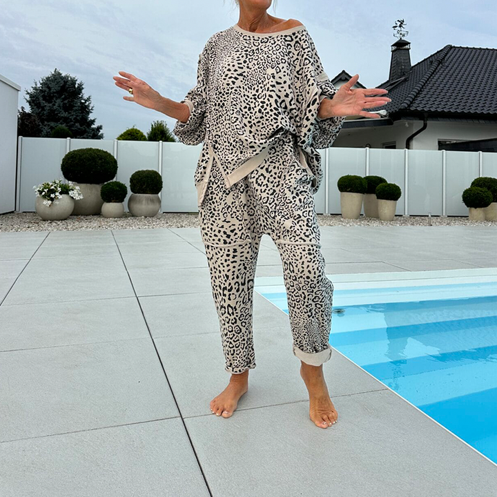 Leenora - Leopard Print Two Piece Set