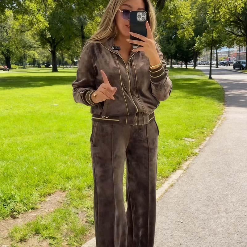 Alyn - Zip-Up Jacket And Wide Leg Trousers