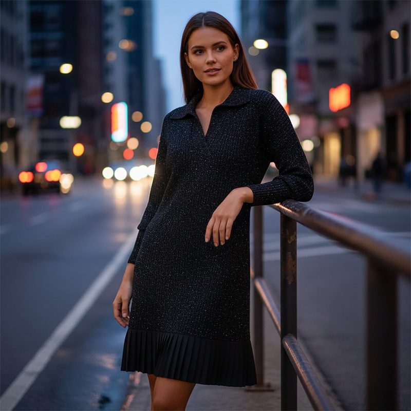 Leire - Minimalist Short Knit Sweater Dress