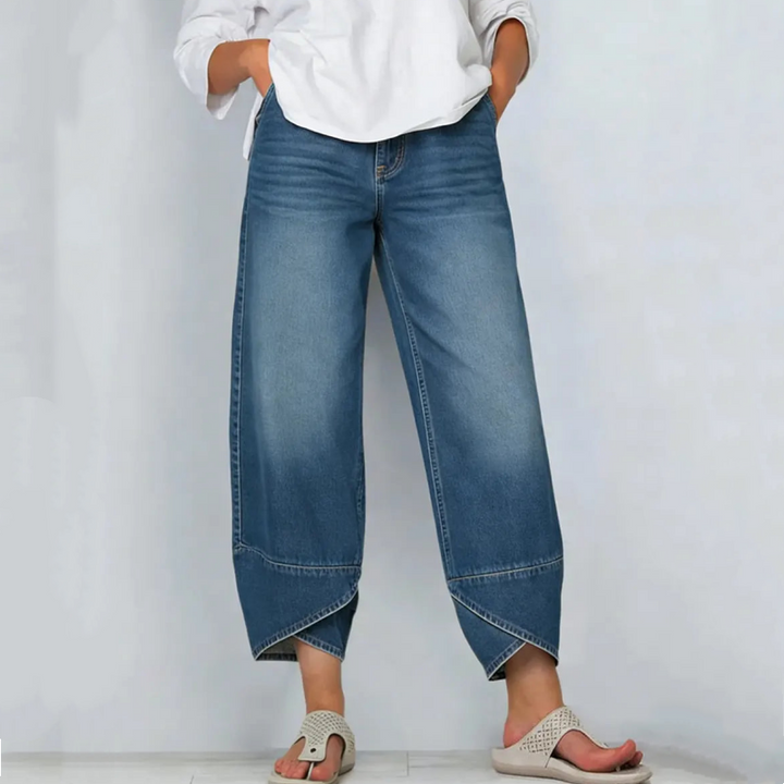 Synira - Casual Wide-Leg Cropped Jeans