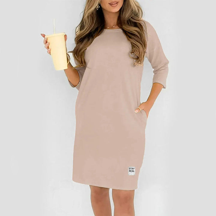 Sidsel - Elegant Round Neck T-Shirt Dress