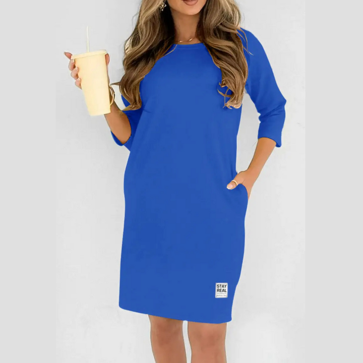 Sidsel - Elegant Round Neck T-Shirt Dress