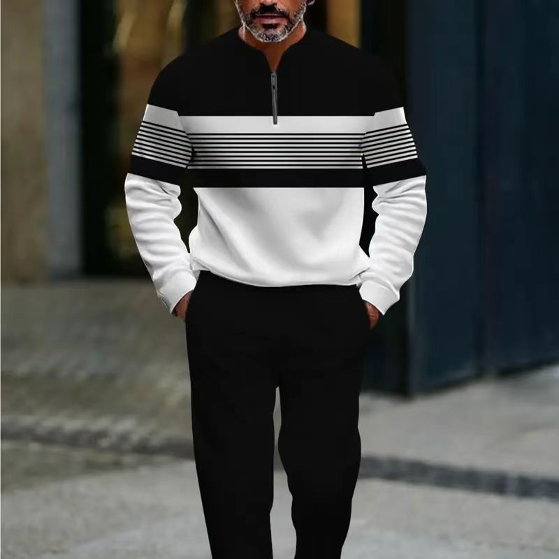 Gisea - Graphic Print Sweater And Pants Set