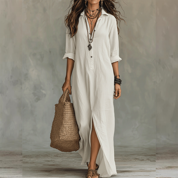 Nilza - Loose-fit Maxi Dress With a Front Slit