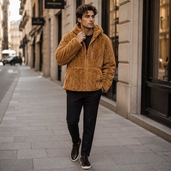 Apexwave - Hooded Fleece Jacket With Zip-Up Front