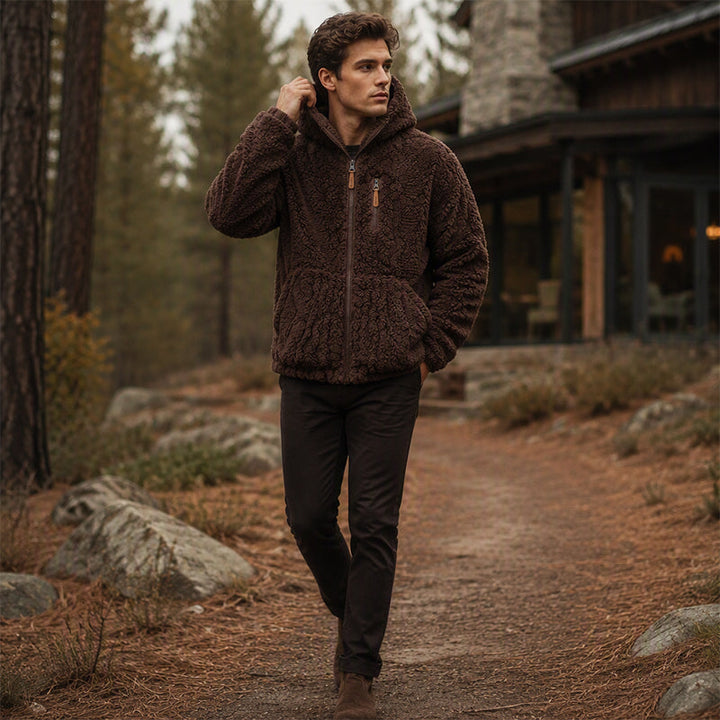 Apexwave - Hooded Fleece Jacket With Zip-Up Front