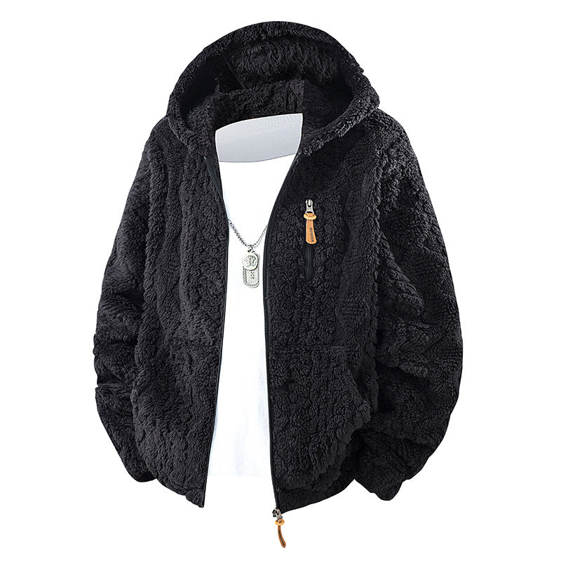 Apexwave - Hooded Fleece Jacket With Zip-Up Front