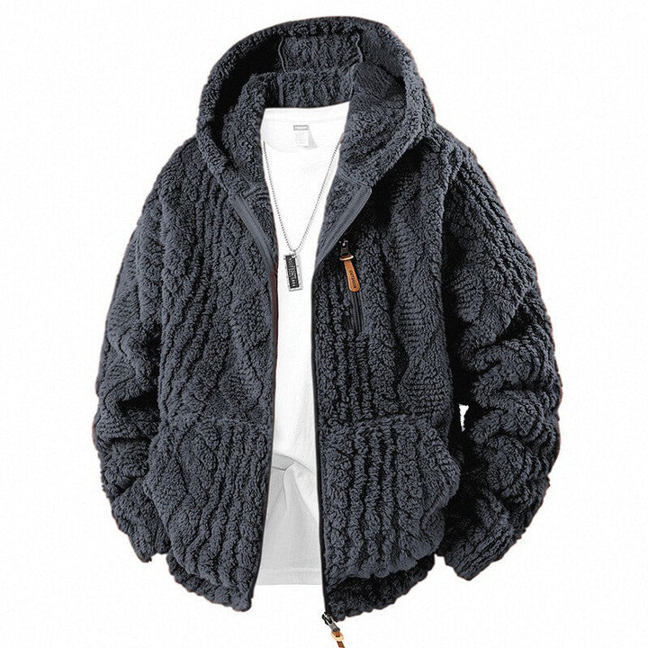 Apexwave - Hooded Fleece Jacket With Zip-Up Front